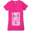 Ladies' Jersey Short-Sleeve Deep V-Neck T-Shirt Thumbnail